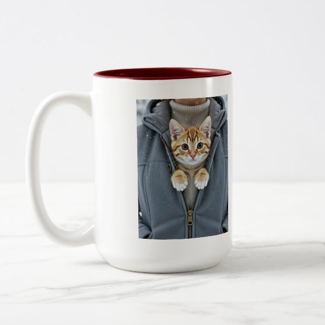 Purr-fect Cat Mom, Please Don't Touch  Two-Tone Coffee Mug (Left)
