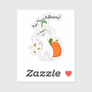 Purr*fect Cat Pumpkin Halloween Sticker
