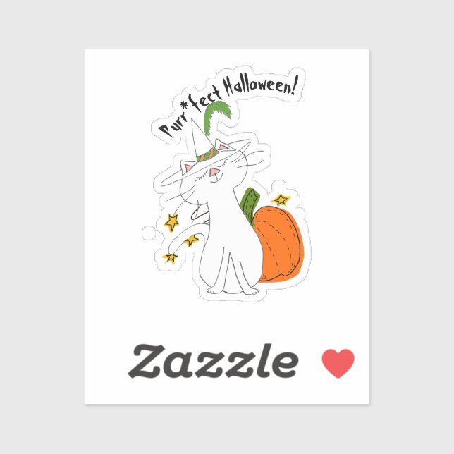 Purr*fect Cat Pumpkin Halloween Sticker (Sheet)