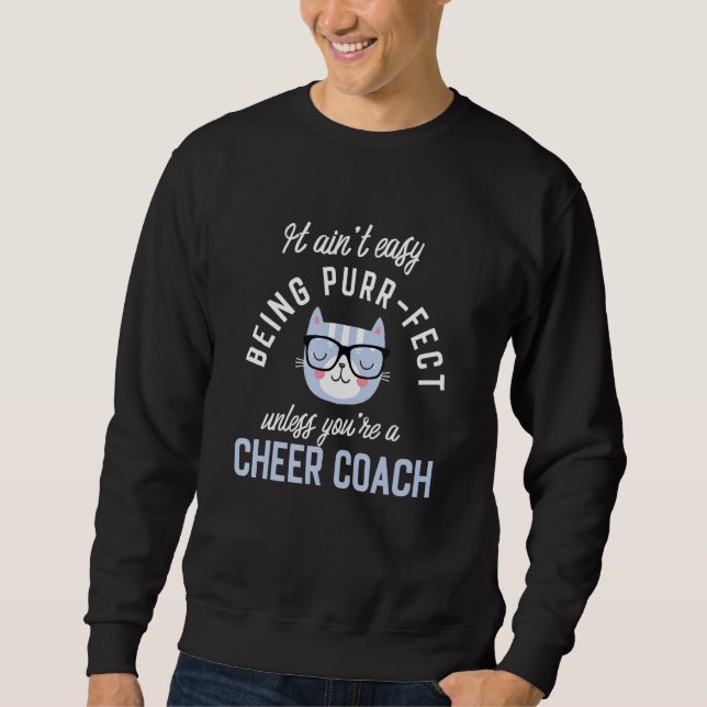 Purr-Fect Cheer Coach Funny Cheerleading Idea Chee Sweatshirt (Front)