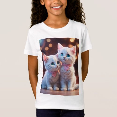 Purr_fect Cuddles 3D Cute Cat for Baby Girls Kid T_Shirt
