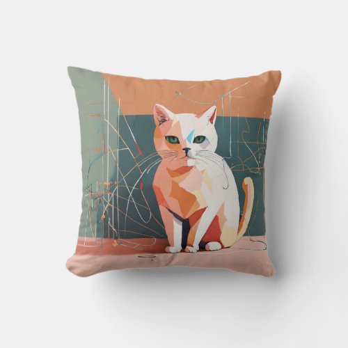 Purr_fect Dreams Snuggle Up with Our Cat_Print P Throw Pillow