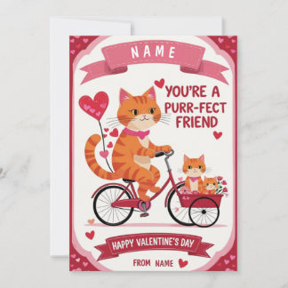 Purr-fect Friend Valentine's Day Card – Cute Cat