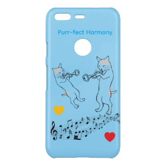 Purr-fect Harmony Musical Cats iPhone Case – Blue
