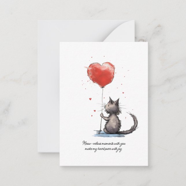 Purr-fect Heart Moments | Meow-velous Love Note Card (Front)