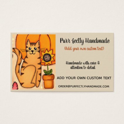 Purr-fect kitty Rustic Charm Business Card