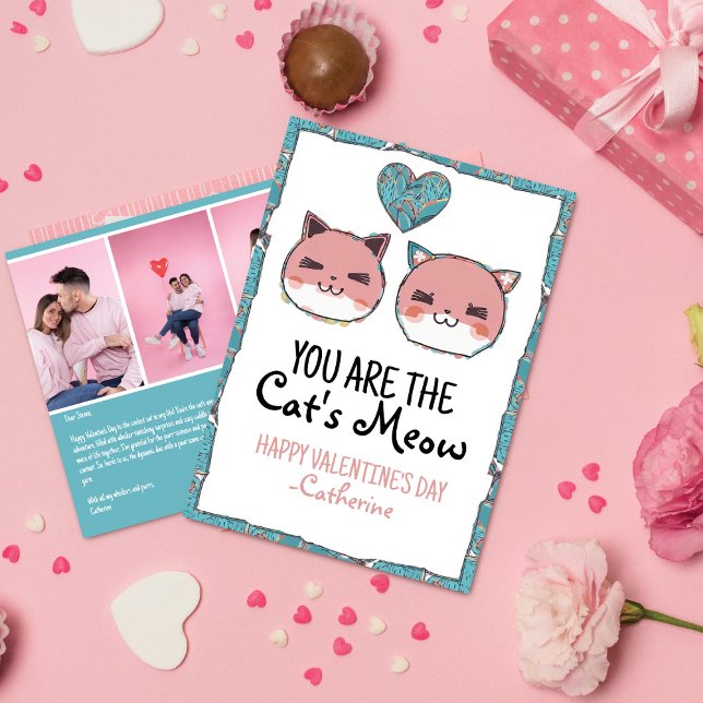 Purr-fect Love Cat's Meow Valentine's Day Holiday Card (Creator Uploaded)