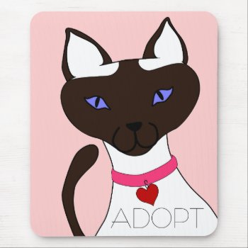 Purr-fect Moira Adopt Pink Mousepad by shotwellphoto at Zazzle