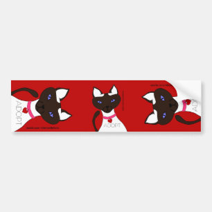 Purr-fect Moira ADOPT Red 3-way Bumper Sticker