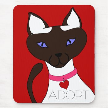 Purr-fect Moira Adopt Red Mousepad by shotwellphoto at Zazzle
