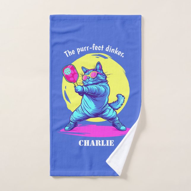  Purr-fect Pickleball Champ Hand Towel (Hand Towel)