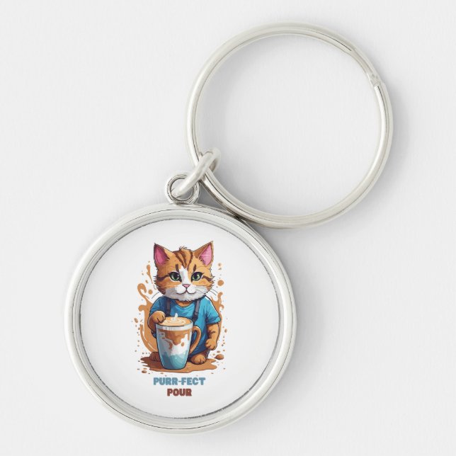 Purr-fect Pour Keychain (Front)