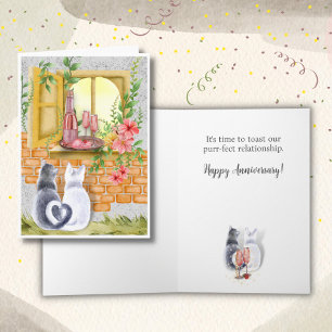 Purr-fect Relationship Wedding Anniversary Card