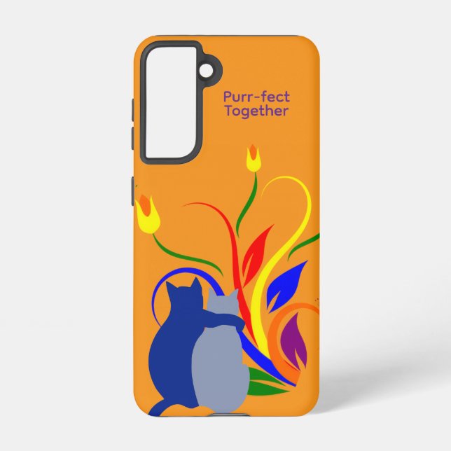 Purr-fect Together Cats Galaxy Case – Orange (Back)