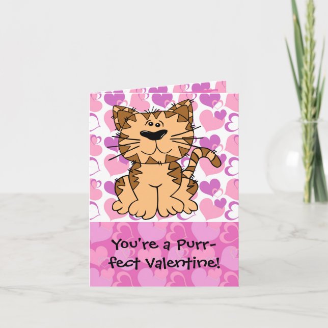 Purr-fect Valentine Cat Holiday Card (Front)