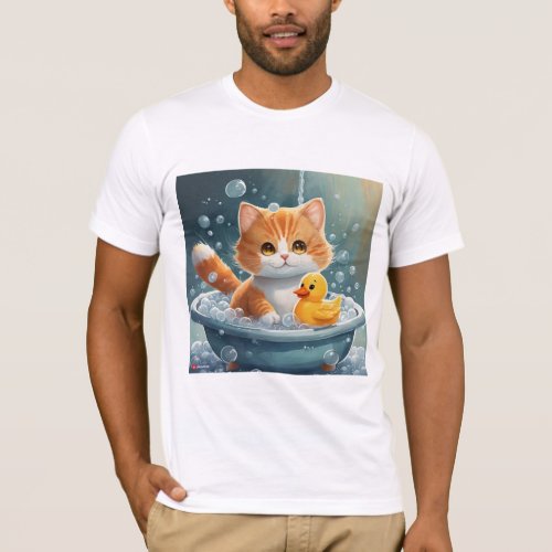 Purr_fectly Adorable Cat Spa Orange  White Kitty T_Shirt