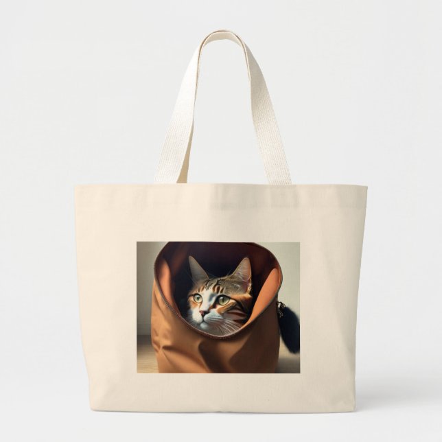 Purr-fectly Adorable Large Tote Bag (Front)