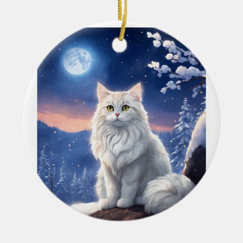 Purr_fectly Adorned Whimsical Cat_Inspired Ornam Ceramic Ornament