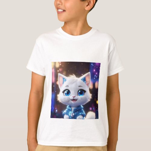 Purr_fectly Cheery Cat in a Pixar Tee T_Shirt