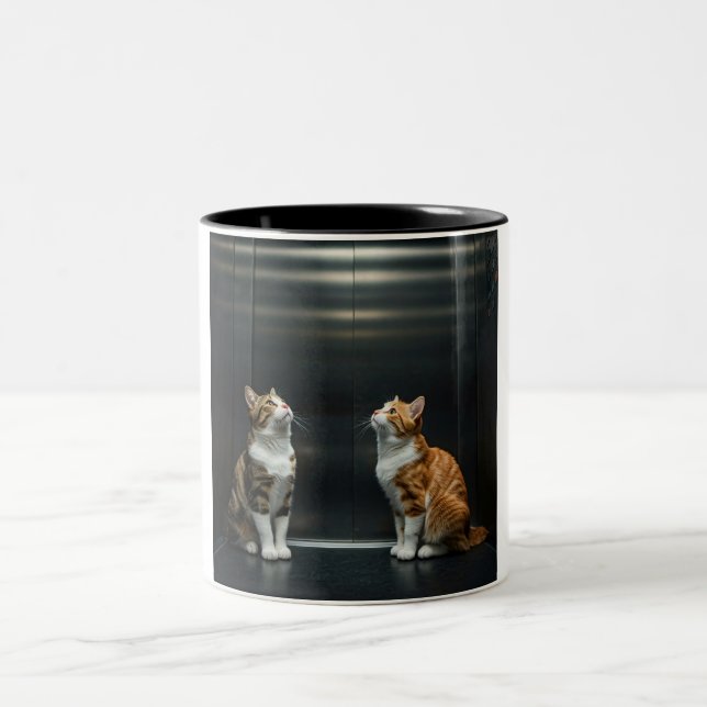 Purr-fectly Comical Cat Elevator Mug (Center)