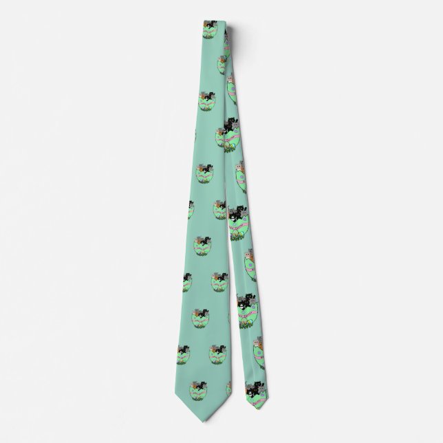 Purr-fectly Egg-citing Easter Surprise Neck Tie (Front)