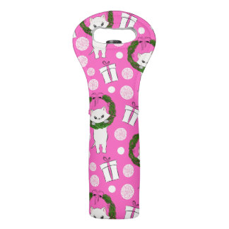 Purr-fectly Festive: Pink Kitty Wine Bag
