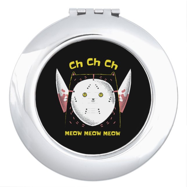 Purr-fectly Horrifying Kitty Compact Mirror (Front)