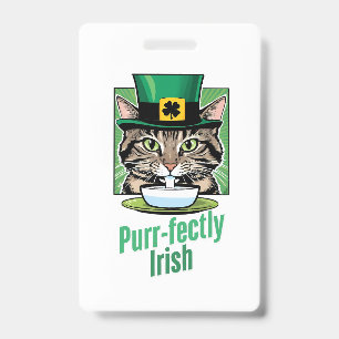 Purr-fectly Irish Badge