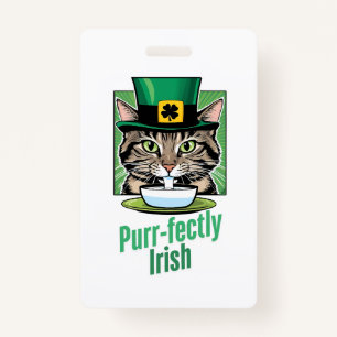Purr-fectly Irish Badge