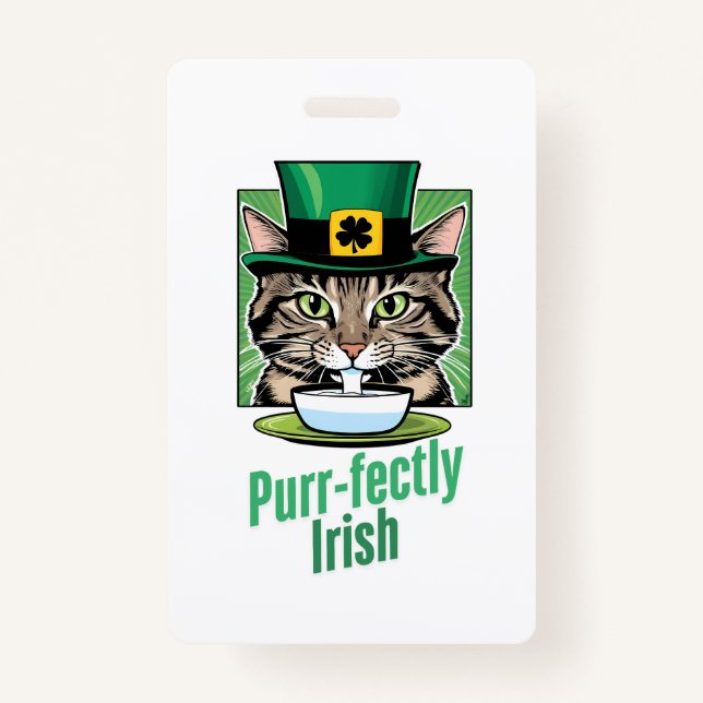 Purr-fectly Irish Badge (Front)