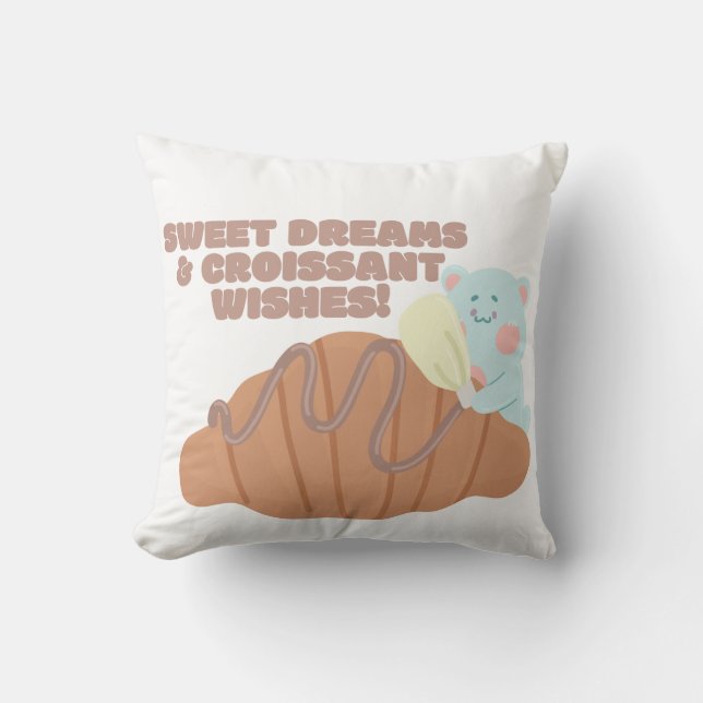 Purr-fectly Personalized croissant Pillow (Front)