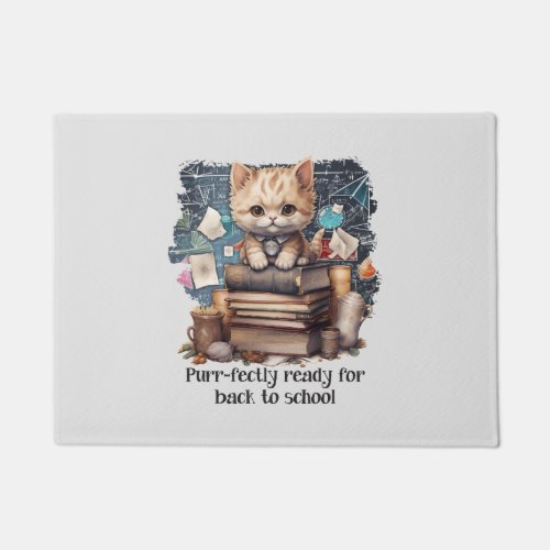 Purr_fectly Ready For Back To School Doormat