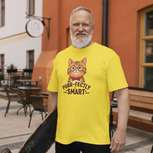 Purr-fectly Smart Nerdy Cat with Glasses T-Shirt