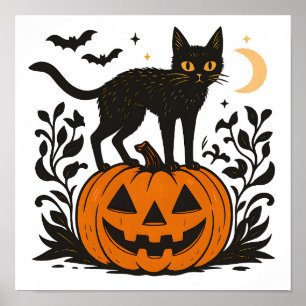 Purr-fectly Spooky Cute Halloween Cat Poster