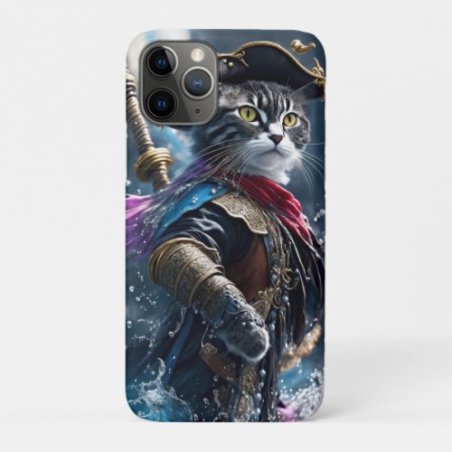 Purr_fectly Unique Monocolor Cat Pirate iPhone 11 Pro Case