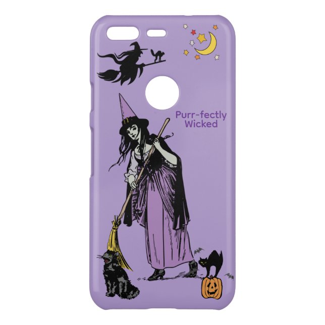 Purr-fectly Wicked Witchy Cat iPhone Case (Back)