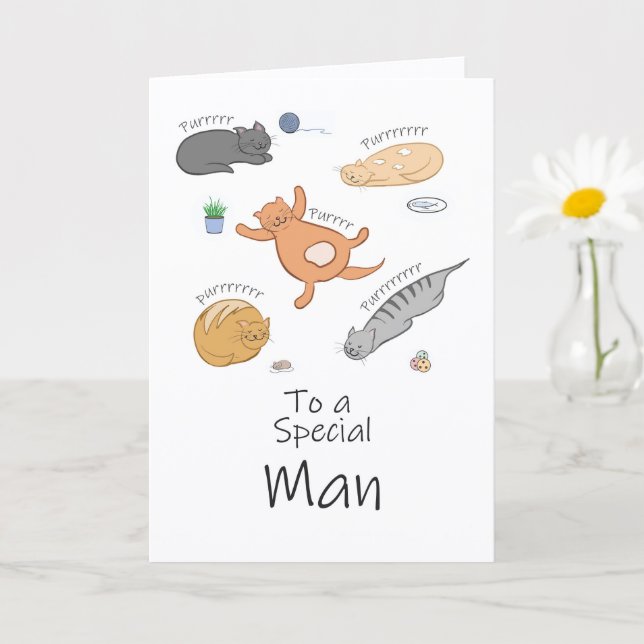 Purr-ific Cat Birthday Card for Him                (Small Plant)