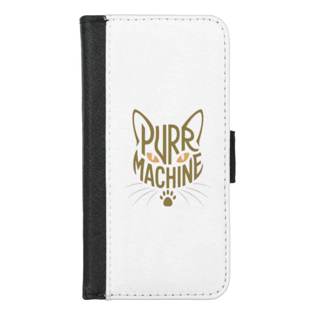 purr machine iPhone wallet case (Front)