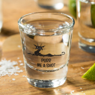 Purr me a Shot Funny Cat Shot Glass