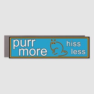 Purr More-Hiss Less Bumper Magnet - Blue