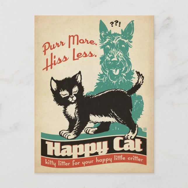Purr More. Hiss Less. Postcard (Front)