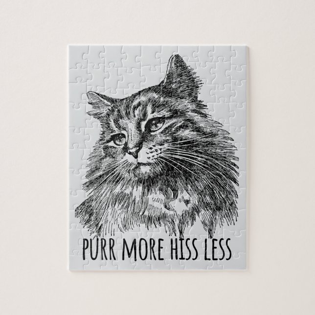 Purr More Hiss Less Pretty Kitty Jigsaw Puzzle (Vertical)