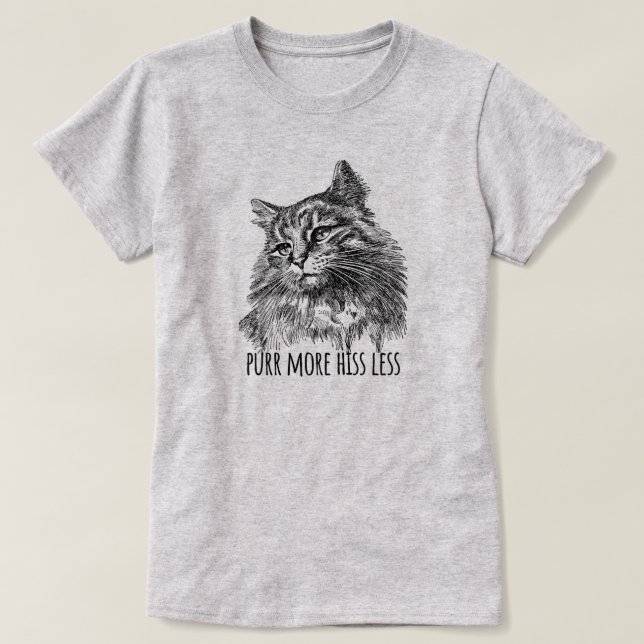 Purr More Hiss Less Pretty Kitty T-Shirt (Design Front)