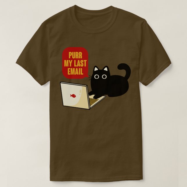 Purr My Last Email Black Cat by Tobe Fonseca T-Shirt (Design Front)