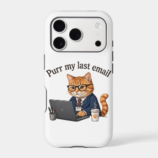 Purr My Last Email — Funny Corporate Office Cat Iphone 18 Pro Case