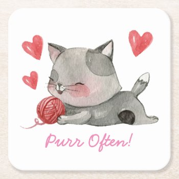 Purr Often Coasters by StayAtHomeCatMom at Zazzle