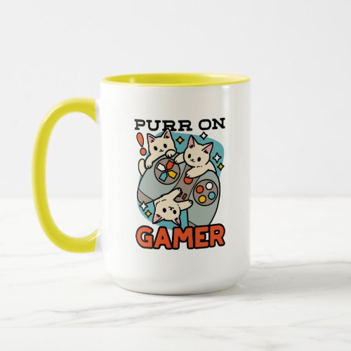 Purr On Gamer _ Cute Cat Gaming Design Mug