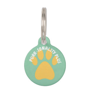 “Purr-sonality Plus” – Personalized Cat & Dog Name Pet ID Tag