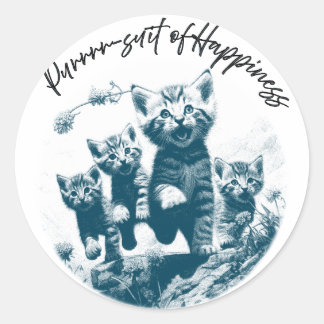 Purr-suit of Happiness, Kitten Style Classic Round Sticker