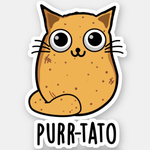 Purr_tato Funny Cat Potato Pun  Sticker